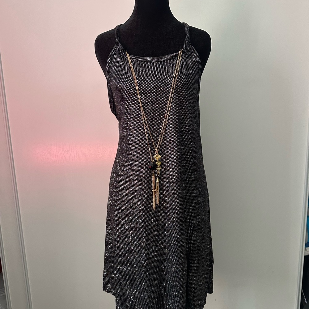 Forever Rose Black Glitter Dress